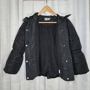 DKNY Jacket Kids Size Medium 10/12‎ Black Puffer